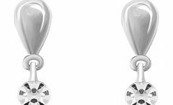 ACE Rhodium Plated Crystal Earrings