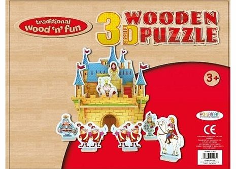 Make your own princess castle and figures. 3D wooden puzzle