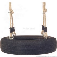 Tyre swing with ropes