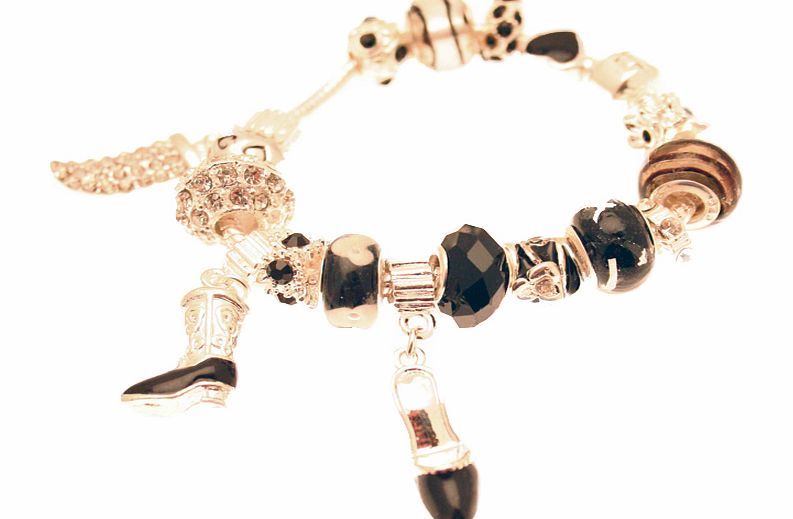 Active Pandora Style Diamante Charm Bracelet with