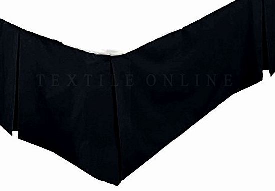 Textile Online Luxury 68 Pick Poly-Cotton Base Valance Sheet Black (Double)