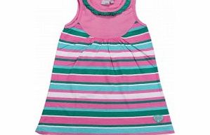Adams Girls Pink Candy Stripe Jersey Dress B7 L16/E7