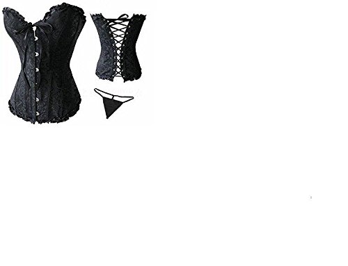 Added Sparkle Sexy Black Front Fastening Corset, Basque with FREE Matching G String. This Beautiful Boned Corset is Front Fastening and Laced Up down the Back. This Corset is also available in White and Red and Fit