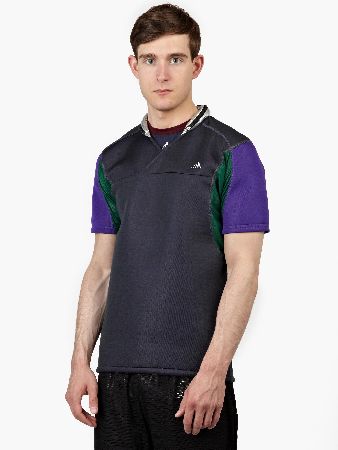 addias by kolor Navy Panelled 3D Knit T-Shirt