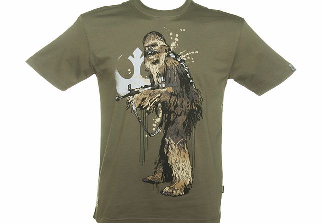 Mens Khaki Star Wars Chewie T-Shirt from