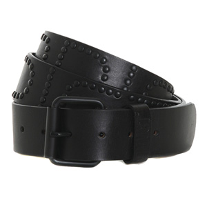 Studded Bonded leather belt - Black