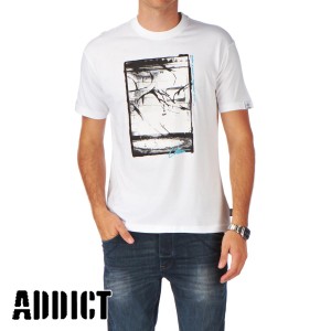 Addict T-Shirts - Addict Cyan One T-Shirt - White