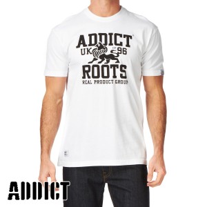 Addict T-Shirts - Addict Uk Roots T-Shirt - White