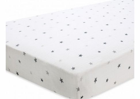 aden   anais Fitted sheet - Grey Stars `One size