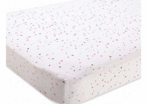 aden   anais Fitted Sheet - Pink Stars `One size