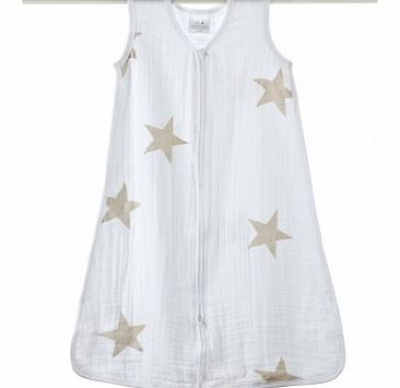 Light baby sleeping bag - taupe stars S,M,L,XL
