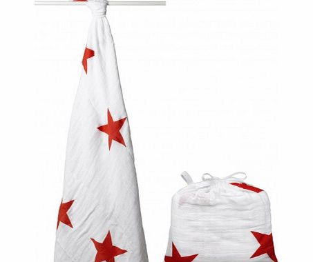 Maxi-Swaddle - Red Stars `One size