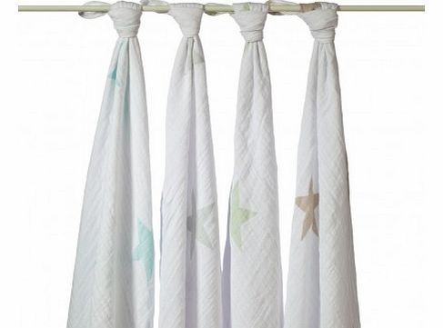 aden   anais Maxi-swaddle. Stars, pack of 4 `One size