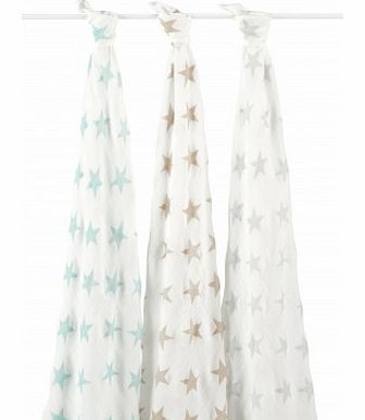aden   anais Organic swaddle - pastel stars - pack of 3 `One