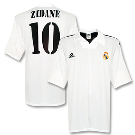 Adidas 01-02 Real Madrid Home C/L Shirt   Zidane No.10 - No Sponsor