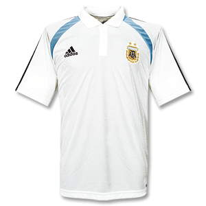 Adidas 04-05 Argentina Polo shirt - White/Sky Blue