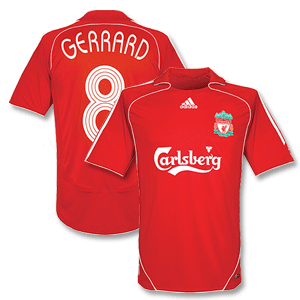 Adidas 06-08 Liverpool Home Shirt   Gerrard Nr. 8   C/L Logo (C/L Style)