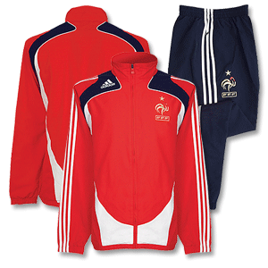 Adidas 07-08 France Presentation Suit - Red/Navy