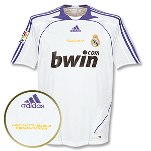 Adidas 07-08 Real Madrid Home Shirt   Campeones De Liga No. 31 Emb