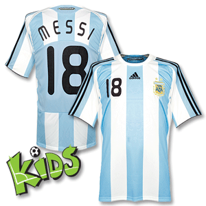 Adidas 07-09 Argentina Home shirt   Messi No.18 - Youth