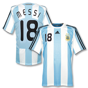 Adidas 07-09 Argentina Home Shirt - Boys   Messi No. 18