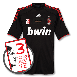 Adidas 08-09 AC Milan 3rd Shirt   Grazie Paolo Embroidery   Solo Per Te Patch