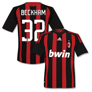 Adidas 08-09 AC Milan Home L/S Shirt   Beckham 32