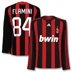 Adidas 08-09 AC Milan Home L/S Shirt   Flamini 84