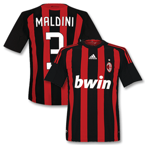 Adidas 08-09 AC Milan Home Shirt   Maldini 3