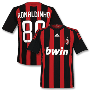 08-09 AC Milan Home Shirt   Ronaldinho 80