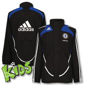 Adidas 08-09 Chelsea All Weather Jacket - Boys - Black/Royal QQ