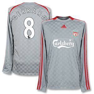 Adidas 08-09 Liverpool Away L/S Shirt   Gerrard 8