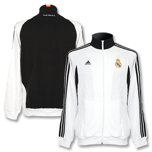 Adidas 08-09 Real Madrid and#39;Essentialand39; L/S Track Top - White/Black *import