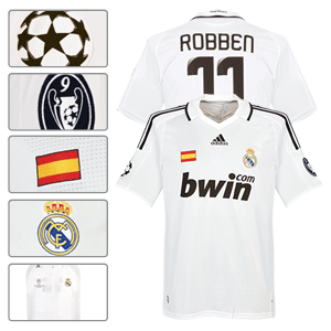 Adidas 08-09 Real Madrid C/L Shirt   Robben 11
