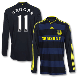 Adidas 09-10 Chelsea Away L/S Shirt   Drogba No. 11 9