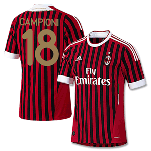 11-12 AC Milan Home Shirt + Campioni 18 (Fan