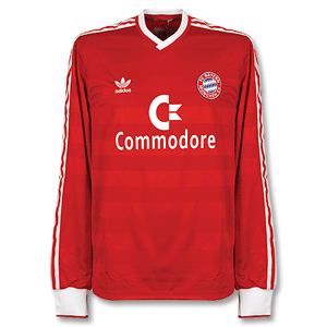 Adidas 1980and#39;s Bayern Munich Heritage L/S Tee- Red