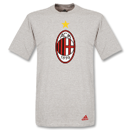Adidas 2008 AC Milan Logo Tee - Grey
