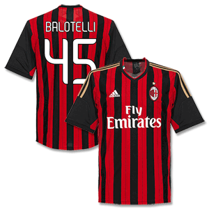 AC Milan Home Balotelli Shirt 2013 2014 (Fan