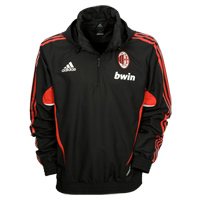 Adidas AC Milan Windbreaker Jacket - Black/Red.