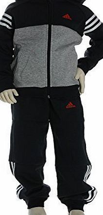 adidas  Boys Kids Tracksuit Hooded Jog Suit Fleece Junior Hoodie Joggers Set Tracksuit Top/Bottoms Grey Sizes 7/8, 9/10, 11/12, 13/14 Years New M64528 (11/12 Years)
