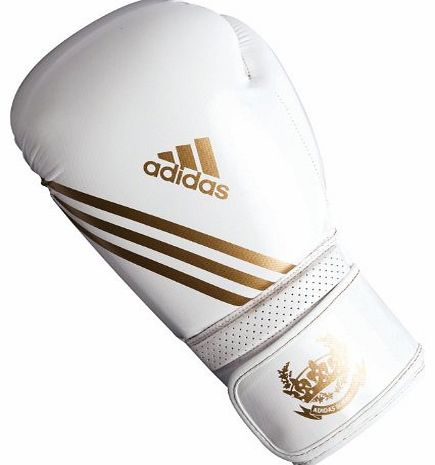 adidas  Hybrid Aero Tech Fight Training Punch Boxing Gloves - White/Gold - Size 12oz