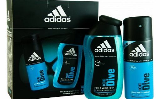 adidas  Ice Dive Gift Set 150ml Deodorant Spray   250ml Shower Gel