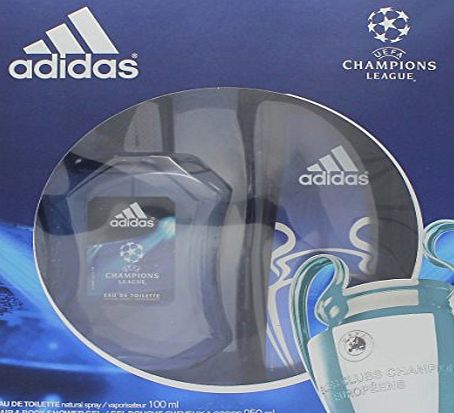 adidas  Uefa Champions League Edition Confezione Regalo 100ml EDT   250ml Gel Doccia