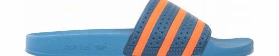 Adidas Adilette Petrol Blue/Orange Flip Flops
