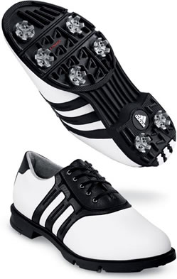 adidas adiWear 3 Stripe White/Black Golf Shoe