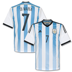 Adidas Argentina Home Di Maria Shirt 2014 2015