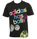 Adidas Black T-Shirt with Coloured Adidas Has Balls Logo
