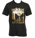 Adidas Black T-Shirt with Gold Printed Logo