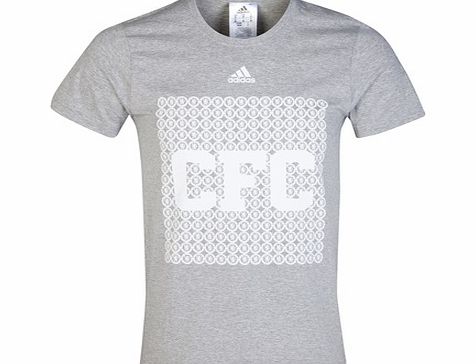 Chelsea Adidas CFC Text T-Shirt Grey M34957-GREY